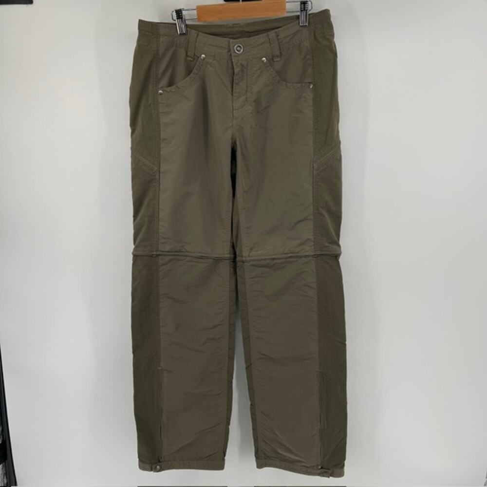 Kuhl Womens Liberator Convertible Pants Size 8 Army Green Zip Off Outdoor Hiking